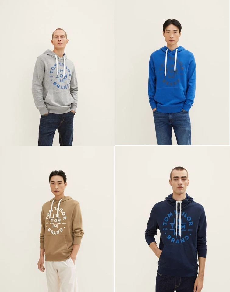 Tom Tailor Printed Hoodie Homme Pull à Capuche - Photo 1/1