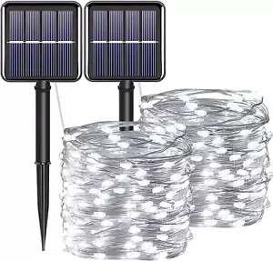 Luces solares de cadena de hadas para exteriores, impermeables para exteriores, - Picture 1 of 12