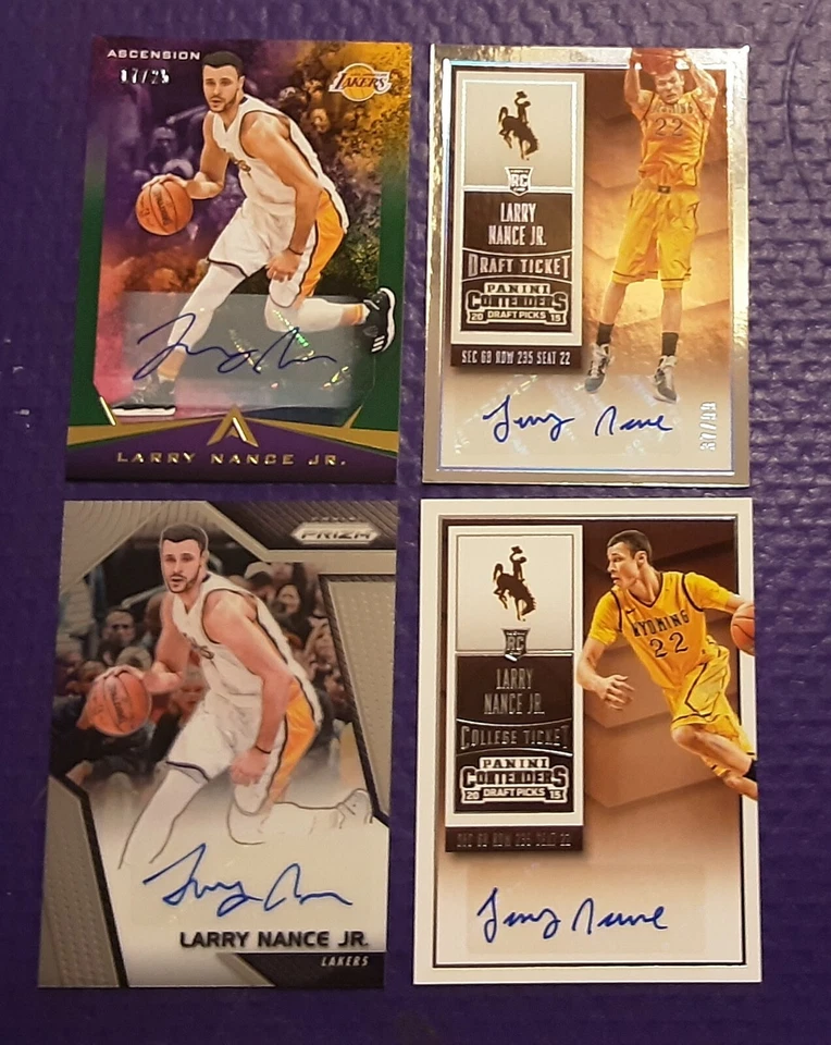 (4) 2015 2017-18 PANINI PRIZM, 17/25, DRFT TIC REF LARRY NANCE JR PELICANS AUTO - Imagem 1 de 4