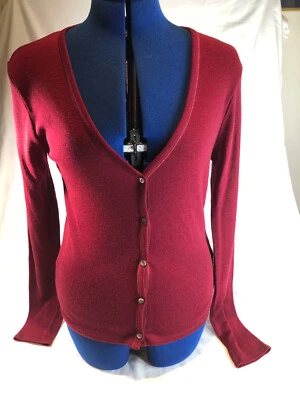 Cárdigan Suéter Ralph Lauren Sport Boyfriend Fit Mujer Lana Granate Talla S Foto 1 de 4