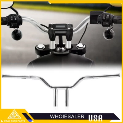 Chrome 10" MX-T Bars Handlebar For Harley Softail Sportster Dyna Wide Glide 96+ - Image 1 of 4
