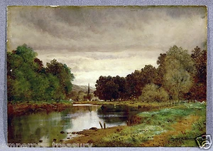 Landscape Oil Painting River Lee near Cork Ireland, signed Henry Pember Smith - Picture 1 of 8