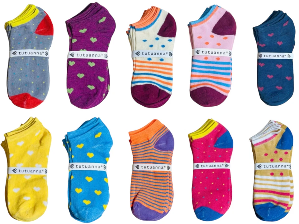 Paquete de 10 calcetines tobilleros Tutuanna multicolores corte bajo no show para mujer Foto 1 de 1