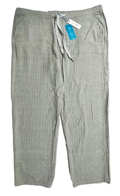 Caribbean Joe Men's Pull On 100% Cotton Drawstring Pants w/Pockets Sz 42 Natural - Image 1 of 4