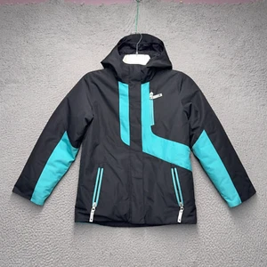Spyder Jacket Youth Girls Small Black Bluel Full Zip Lined Ski Snowboard Outdoor - Picture 1 of 13
