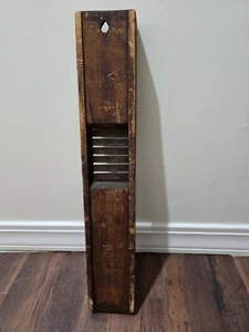 HOME VEGETABLE SLICER 1898 Wood Handle Mandolin Serrated Metal Blades Antique - Picture 1 of 5