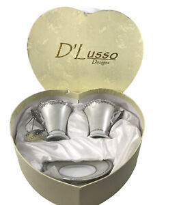 Espresso Set Coffee Tea Cup Heart Box Heart Saucer Handle D’Lusso Designs Demi