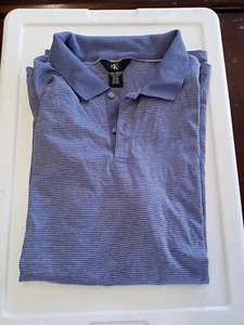 Calvin Klein Men's Short Sleeve Cotton Polo Shirt Heathered Blue XXLarge NWOT - Picture 1 of 2