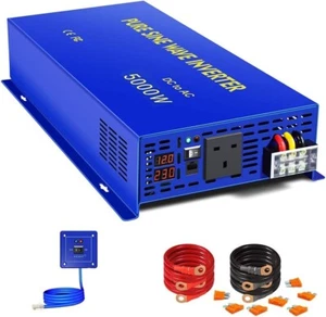 WZRELB Inverter onda sinusoidale pura 5000 Watt 24V DC a 240V 230V AC spina standard UK - Foto 1 di 8