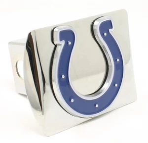 Indianapolis Colts Acabado Espejo Cromo Enganche Cubierta con Color 3D Metal Logo - Imagen 1 de 2