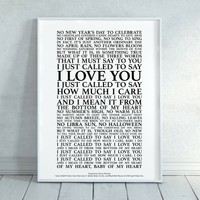 Snow Patrol Word Art Print Song Music Titles Lyrics Just Say Yes Signal Fire Ebay