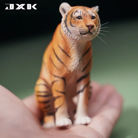 JXK 1/12 Half-crouched Tiger Model Cute Animal Figure Kids Gift Toy Funny Decor Cover