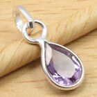 Original AMETHYST Small Girl Pendant 0.7" Antique Style 925 Pure Silver Jewelry
