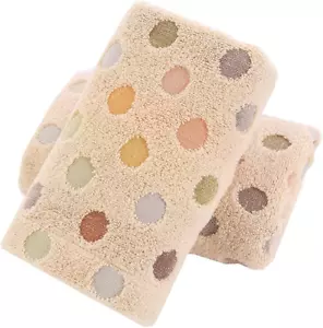 Hand Towels Set of 2 Colorful Polka Dot Pattern 100% Cotton Soft Absorbent Decor - Picture 1 of 6