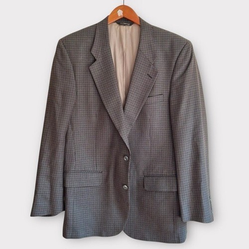 Blazer cappotto sportivo vintage Burberrys Saks Fifth Avenue taglia 44R lana pied de poule