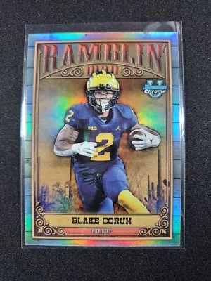 2023 Bowman University Chrome #RM-8 Blake Corum Ramblin' Man - Image 1 of 2