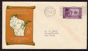 1934 Wisconsin Tercentenary (Scott 739) - Gray Ioor FDC NY985 - Picture 1 of 1