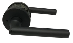 Baldwin 9BR3533-141 Tube Reserve Lever Round Rose Privacy Set in Satin Black - Picture 1 of 2