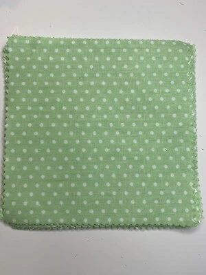 20 - 5” X5” Moda Fabric Squares ( Green & White Polka Dots) - Image 1 of 2