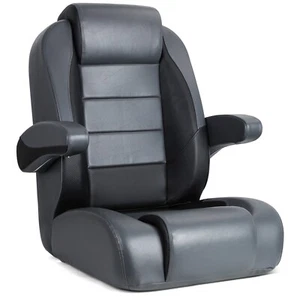 NORTHCAPTAIN Reclining Pontoon Captain's Chair Bucket Seat,Charcoal/Black - Picture 1 of 5
