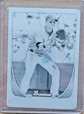 2011 Bowman #149 Martin Prado Black Printing Plate 1/1 Atlanta Braves