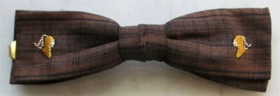 Pajarita vintage - sin usar con etiqueta 'Prince Consort' con perfiles bordados, marrón Foto 1 de 2