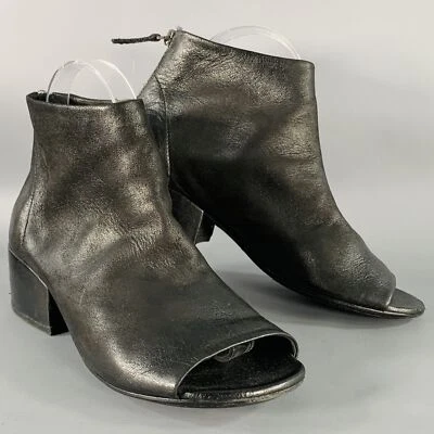 Botines MARSELL Talla 7.5 Cuero Negro Punta abierta Tacón Apilado Foto 1 de 4