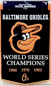 Baltimore Orioles Wool Embroidered World Series Champions Banner 24"x38" New - Picture 1 of 1