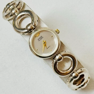 Vintage Anne Klein Women's Circle Chain Link Dress Watch Silver Plated 11/7580-1 - Image 1 of 4