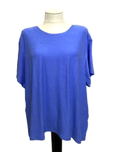 ATHLETIC WORKS MOISTURE WICKING BUTTERCORE Blue Soft Knit Tee Shirt Sz. 3XL - Picture 1 of 8