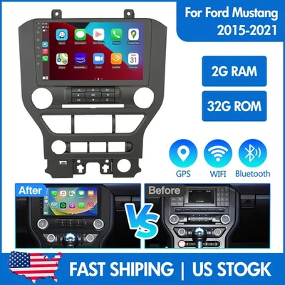 For 2015-2021 Ford Mustang 9" Android 13 Apple Carplay Car Stereo Radio GPS WIFI - Image 1 of 4