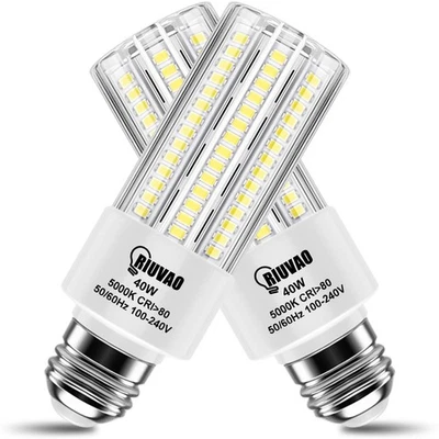 2 Pack 300W Equivalent LED Corn Light Bulb, 5000 Lumen 5000K Cool White Dayli... - Image 1 of 4