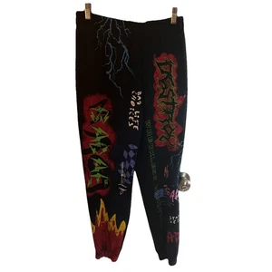 Edikted Medium “Wreckless Behavior” “Bad Life Choices” Sweatpants Graffiti Style - Picture 1 of 6