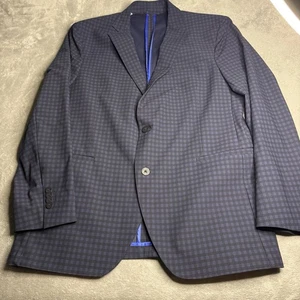 Twillory Performance 4 Way Stretch Blazer Herren 44 L dunkelblau kariert zwei Knöpfe - Bild 1 von 8