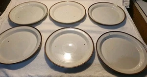 6 Vintage Dansk Designs Brown Mist Plates 8.25” Speckled Denmark - Picture 1 of 6