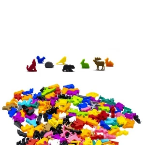 Forest Animals Meeple Figure Set for Board Games - 8pcs | Mixed Colors - Picture 1 of 1