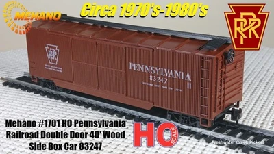 Mehano #1701 HO Pennsylvania Railroad Double Door 40' Wood Side Box Car 83247 - Image 1 of 4