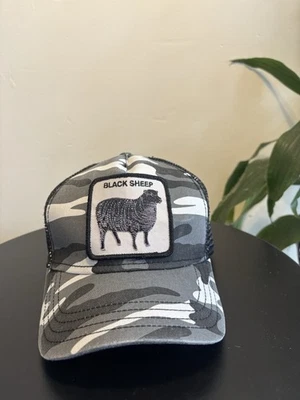 Goorin Bros Black Sheep Hat Cap Snap Back One Size Camo Trucker Mesh Patch Mens - Image 1 of 4