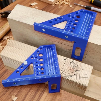 3D Aluminum Carpenter Square Ruler Multi Angle Tool for Woodworking and DIY Use - Image 1 of 4