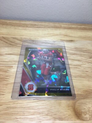 2021 #17 Philip Rivers Panini Prizm Selecciones del Draft Oro Hielo agrietado NFL Fútbol! Foto 1 de 4