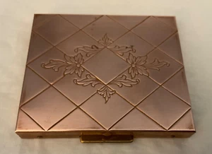 Vintage Rose Gold Tone Metal Accordion Fold Out Photo Compact - Picture 1 of 12