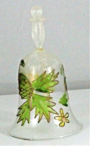 Vintage handgefertigte Serviceglocke aus mundgeblasenem Glas und handbemalt - Bild 1 von 6