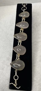 Sterling Silver Handmade Pink Quartz Bracelet - Picture 1 of 7