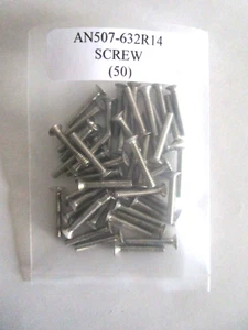 AN507-632R14 Flat Countersunk Screw 6-32 x 7/8 Phillips Steel Cadmium- Lot of 50 - Picture 1 of 4