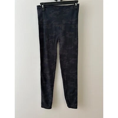 Spanx Black Camo Leggings High-Waisted Size L Womens Activewear Nylon & Elastane - Image 1 of 2