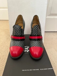 John Fluevog, Attic Carlyne Scalloped Tongue Loafer Heel XO's. Limited Edition. - Picture 1 of 8