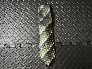 Geoffrey Beene Men's Accessory Tie Necktie Silk Gray Green Charcoal Metallic - Picture 1 of 3