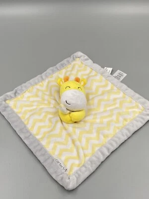 Cobertor de segurança Carter's Giraffe Lovey bebê amarelo com acabamento cinza - Imagem 1 de 4