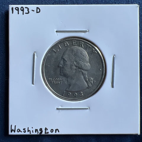1993-D Washington Quarter In Extremely Fine State FREE SHIPPING Cover