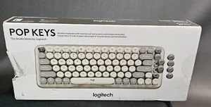 Logitech POP Keys Wireless Mechanical Emoji Keyboard #920-011232 Mist Open Box - Picture 1 of 4